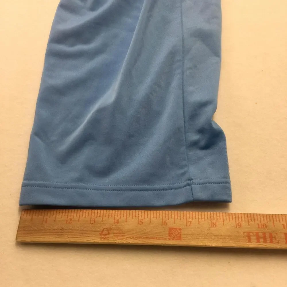 Adidas Track Pants Mens Medium Blue 3 Stripe Elastic Waist Side Pockets